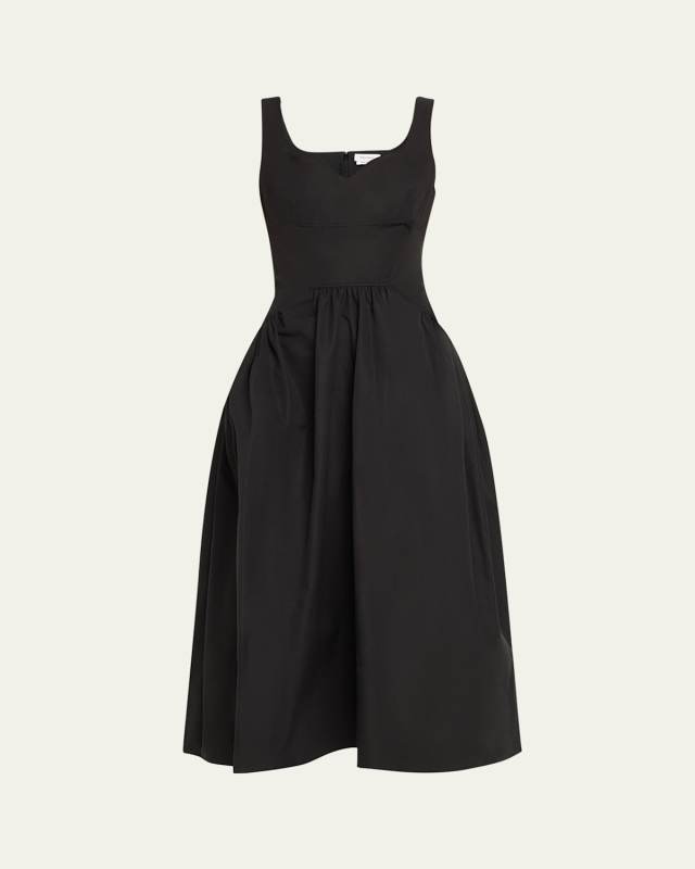 Sweetheart Sleeveless Fit-&-Flare Midi Dress